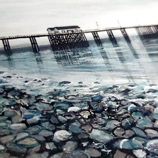 'Penarth Pier Pebbles' Welsh Art Print