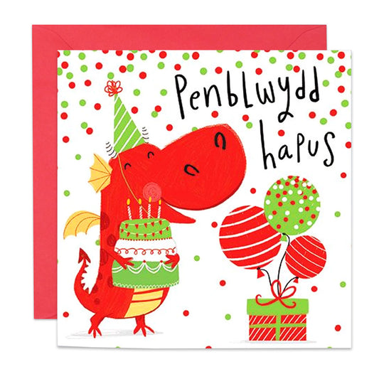 Penblwydd Hapus Dragon Card