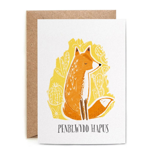 Penblwydd Hapus Fox Card
