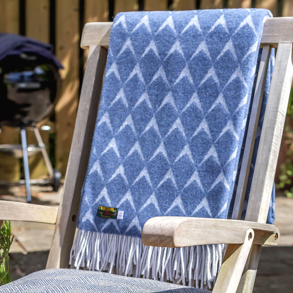 Penrhos Blue Merino Welsh Blanket by Tweedmill