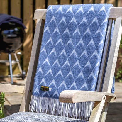 Penrhos Blue Merino Welsh Blanket by Tweedmill
