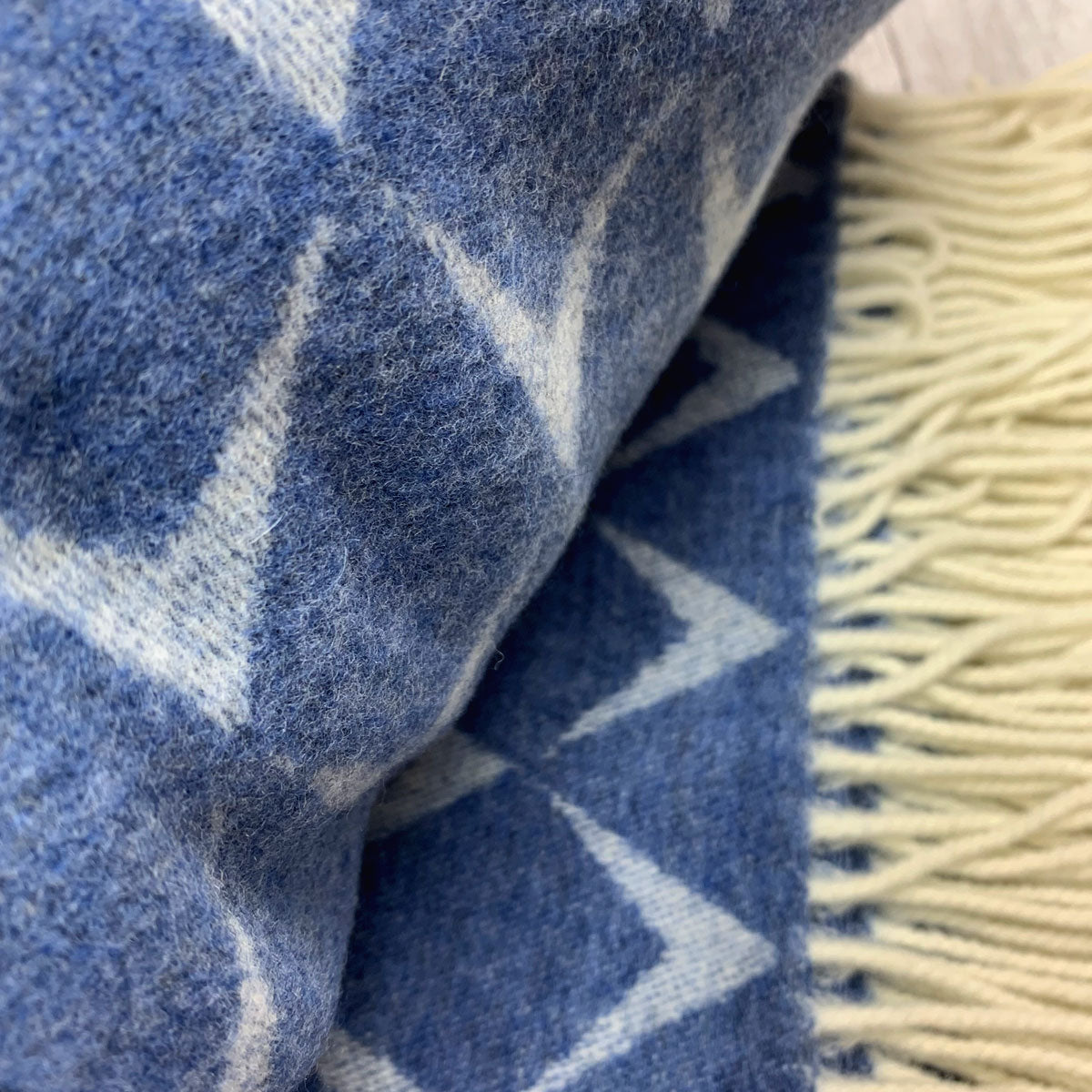 Penrhos Blue Merino Welsh Blanket by Tweedmill