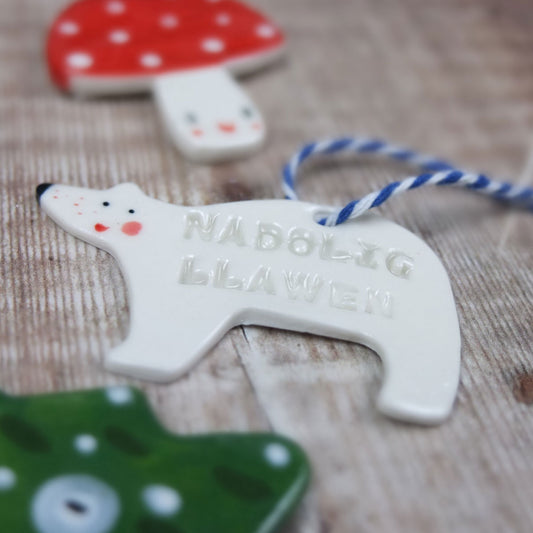 Small Christmas Polar Bear Decoration