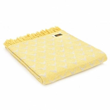 Merino Yellow Coastal Welsh Blanket by Tweedmill