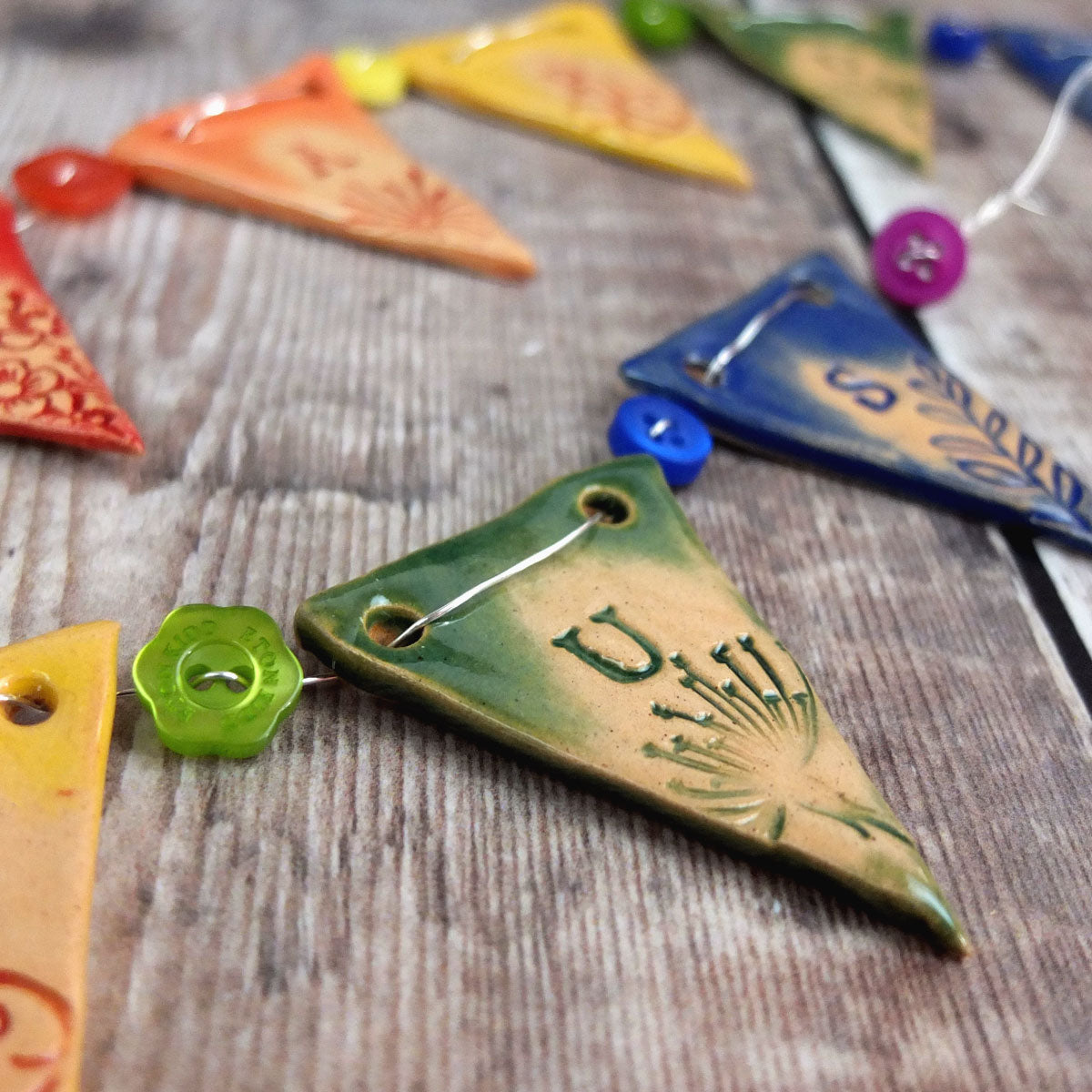 Ceramic Hapus Rainbow Bunting