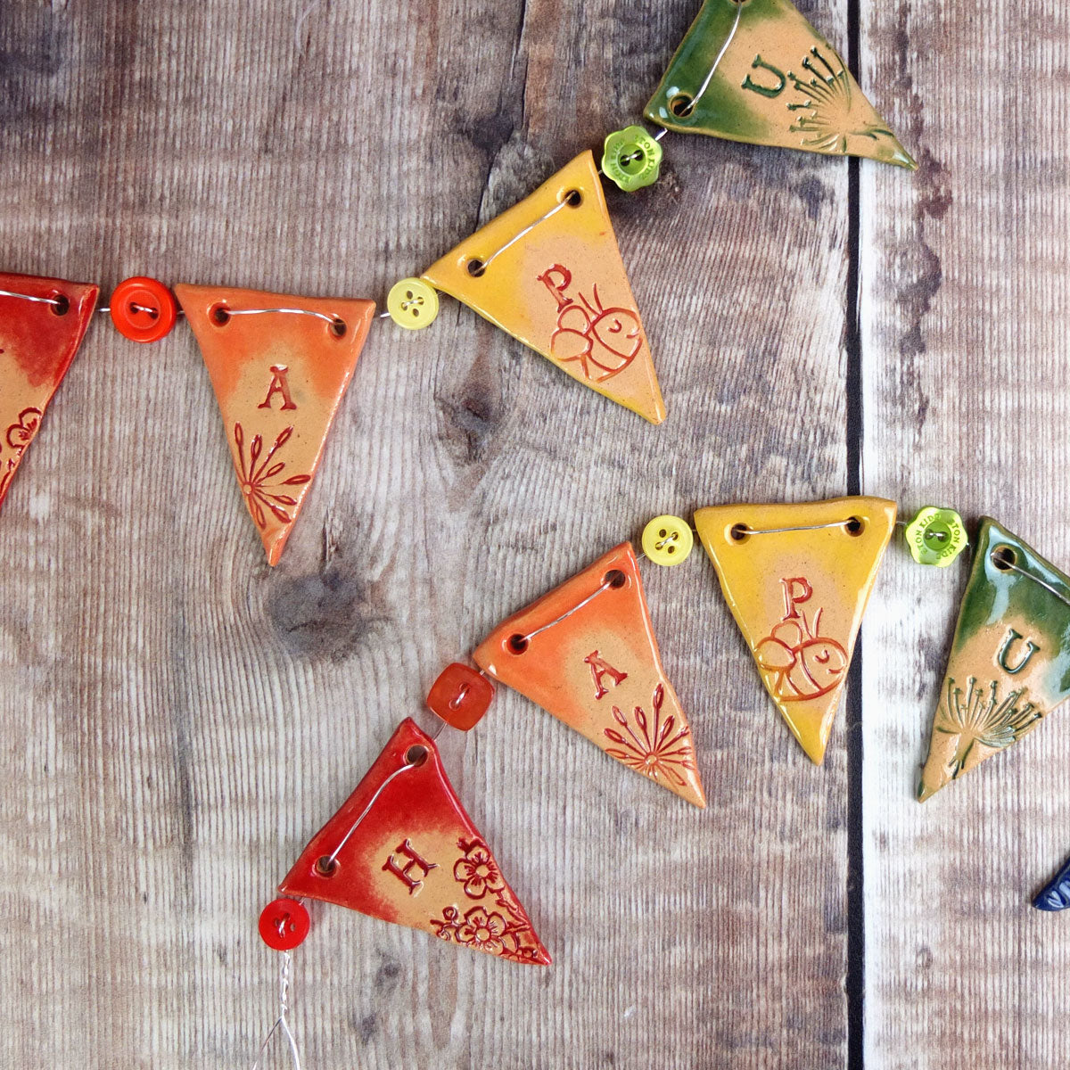 Ceramic Hapus Rainbow Bunting