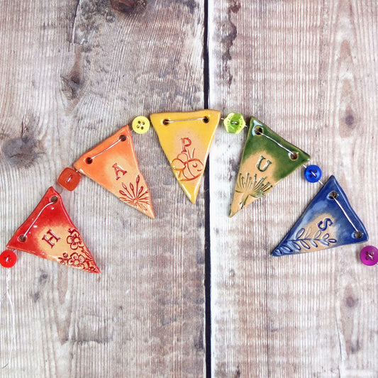 Ceramic Hapus Rainbow Bunting