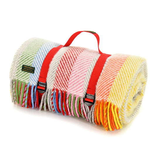 Rainbow Welsh Picnic Rug by Tweedmill