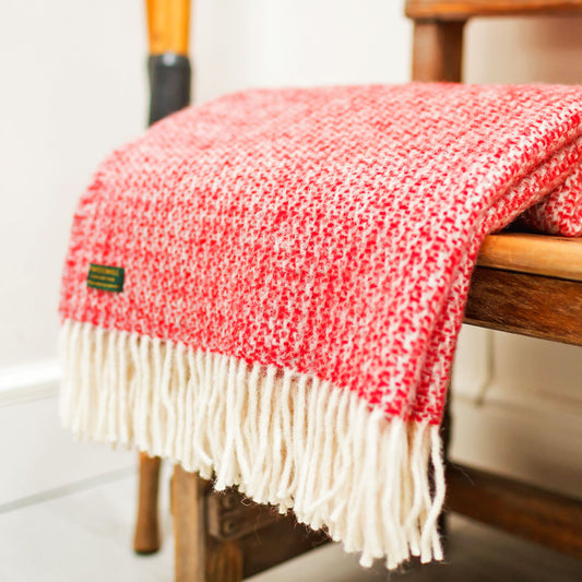 Red and Silver Illusion Welsh Blanket by Tweedmill