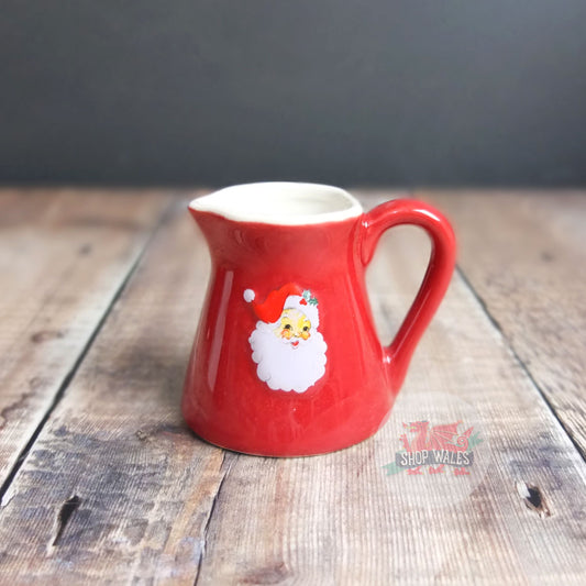 Red Santa Stoneware Mini Jug