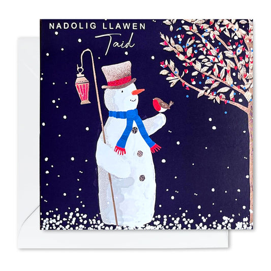 Nadolig Llawen Taid Snowman Card
