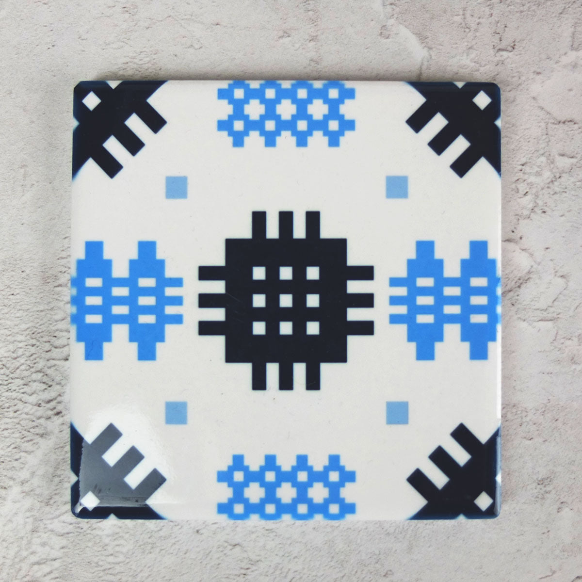 Navy/Blue welsh Tapestry Ceramic Coaster