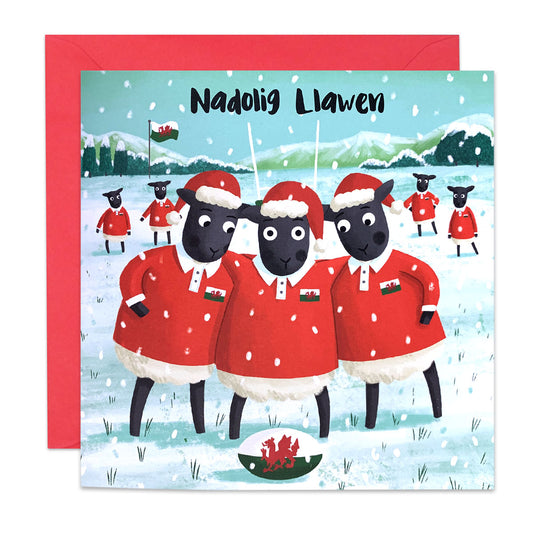Rugby Sheep Christmas Card
