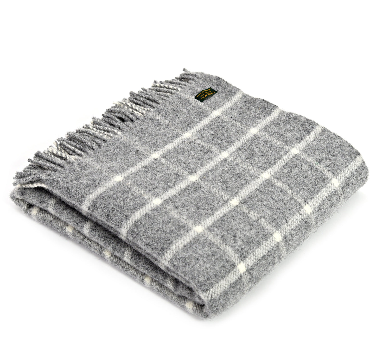 Grey Chequered Check Throw By Tweedmill