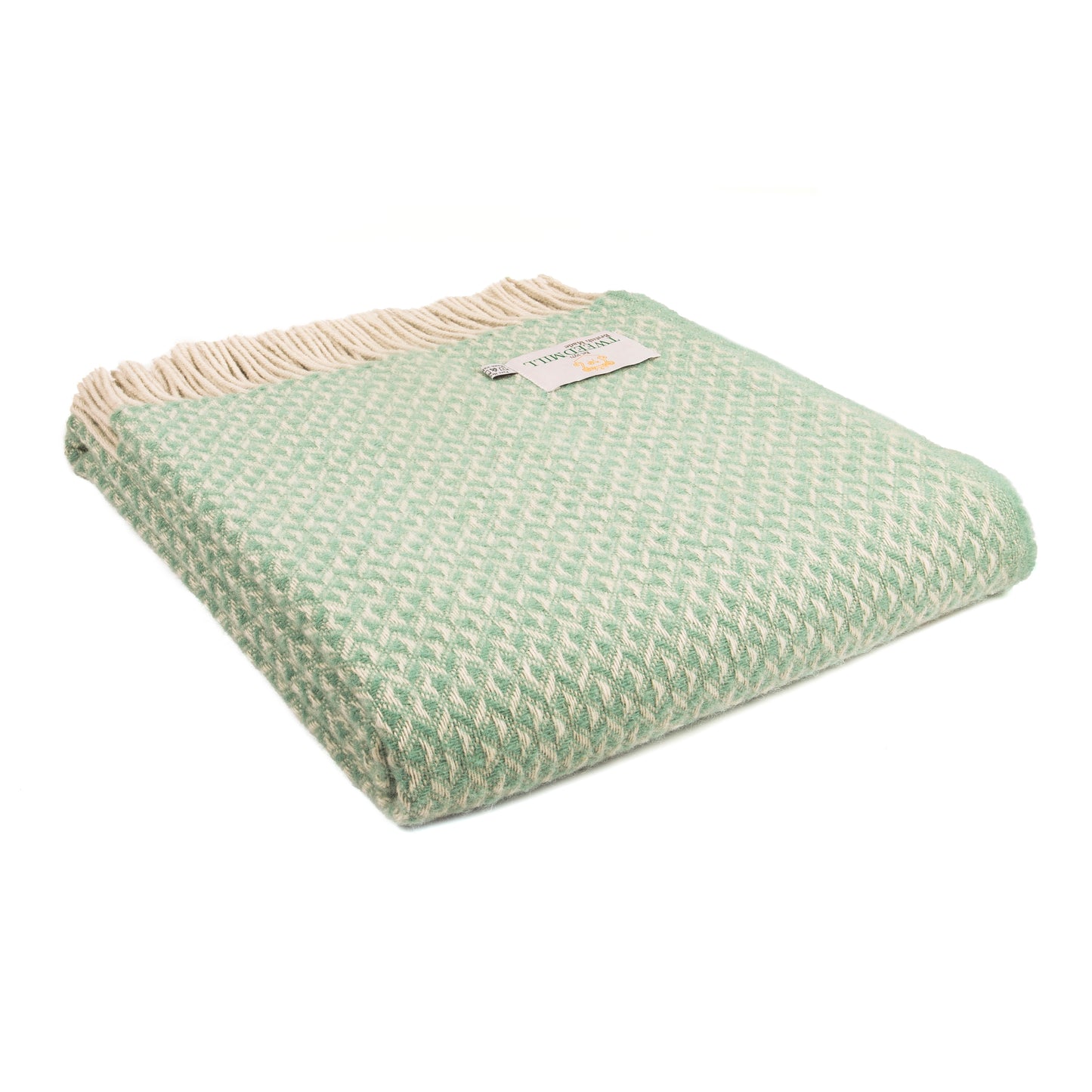 Sea Green Diamond Welsh Blanket by Tweedmill