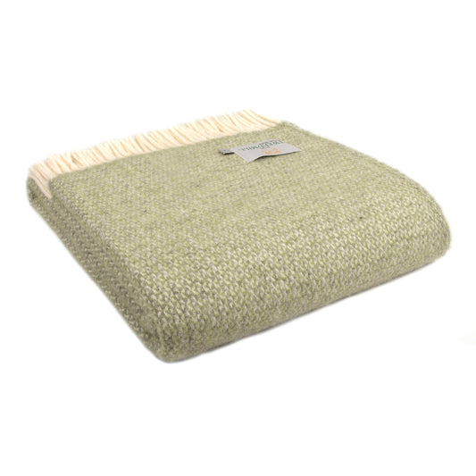 Green/Grey Illusion Welsh Blanket by Tweedmill
