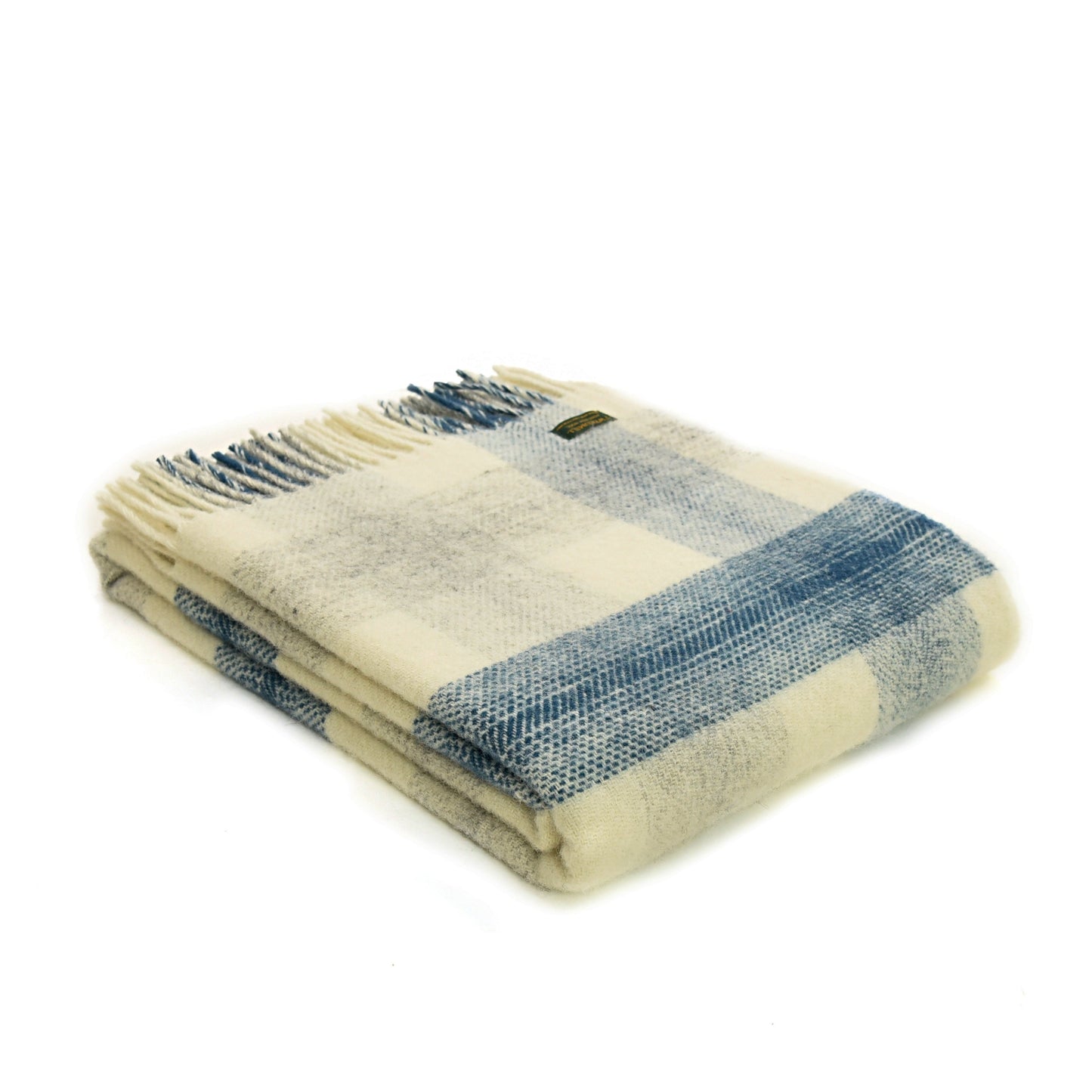 Ink Meadow Check Welsh Blanket by Tweedmill