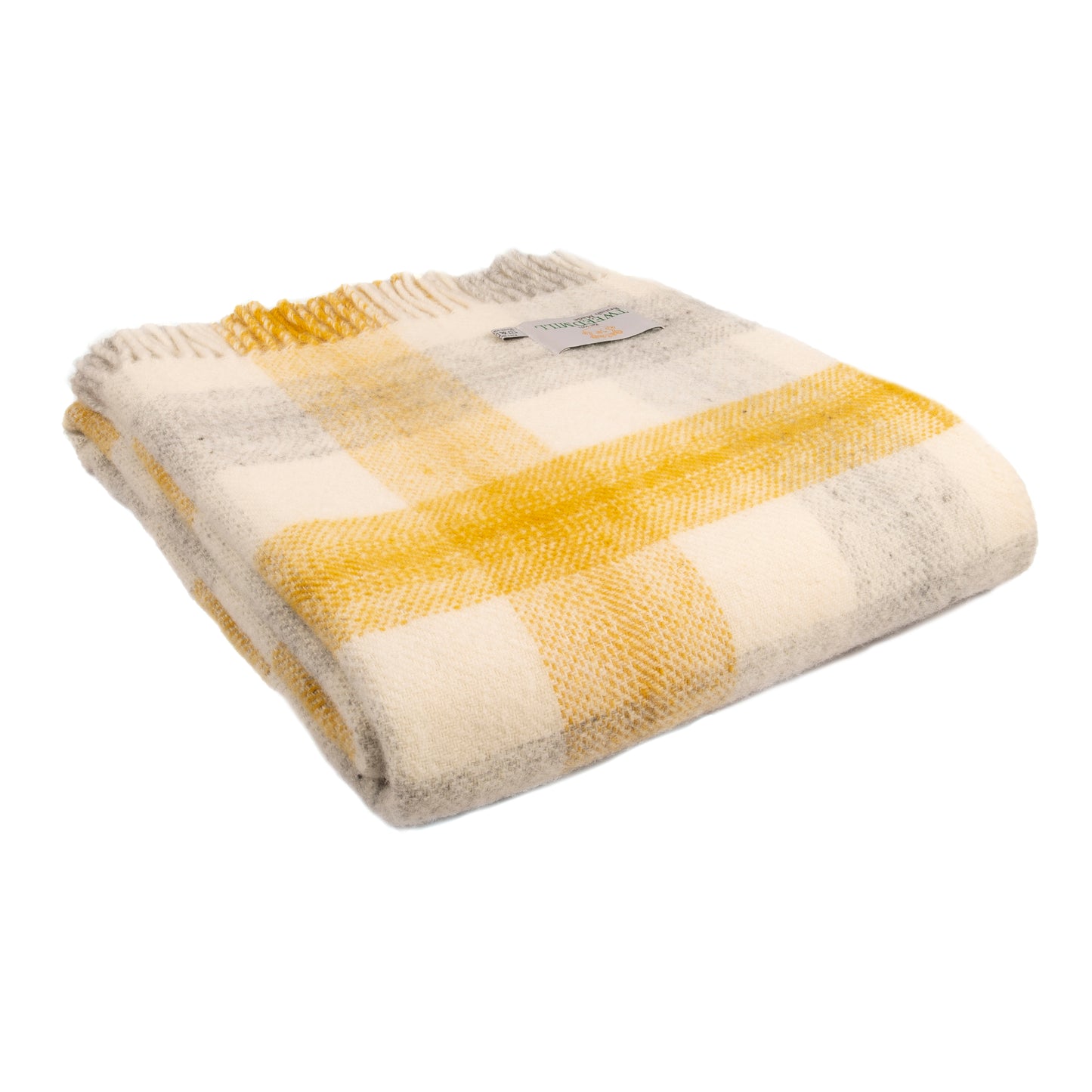 Yellow Meadow Check Welsh Blanket by Tweedmill