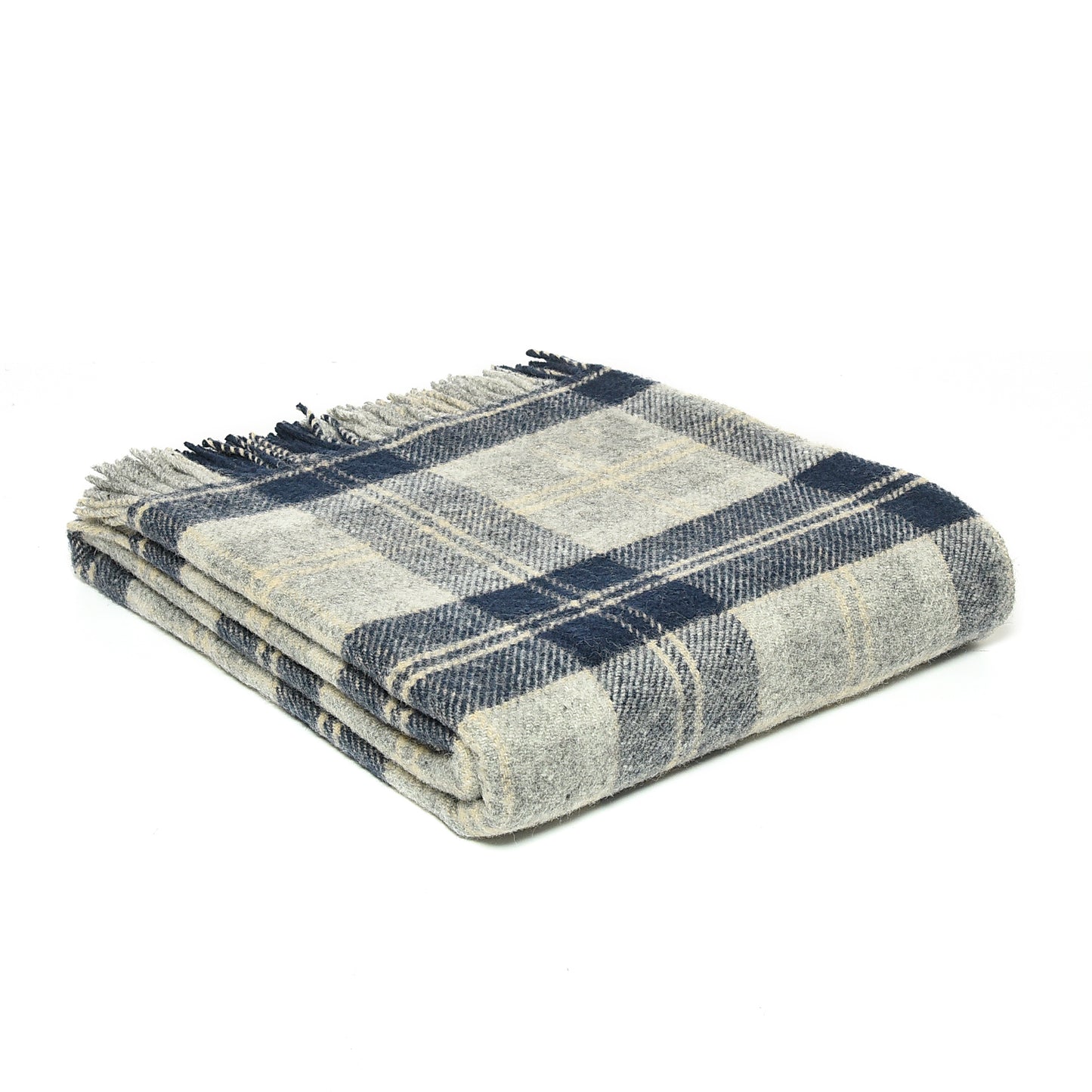 Navy Bannockbane Tartan Welsh Blanket by Tweedmill