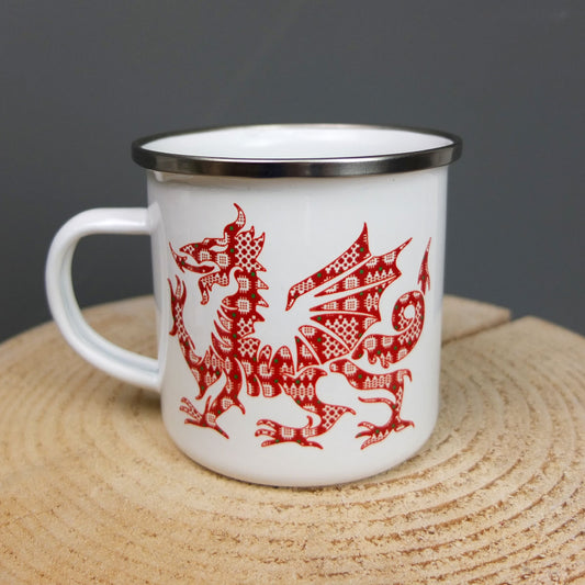 Welsh Dragon Enamel Mug
