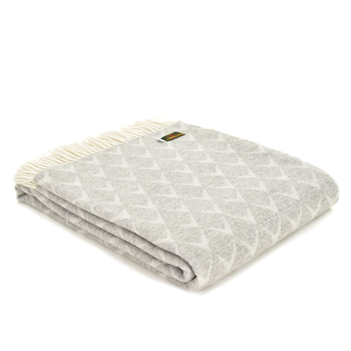 Grey Merino Nebo Coastal Welsh Blanket by Tweedmill