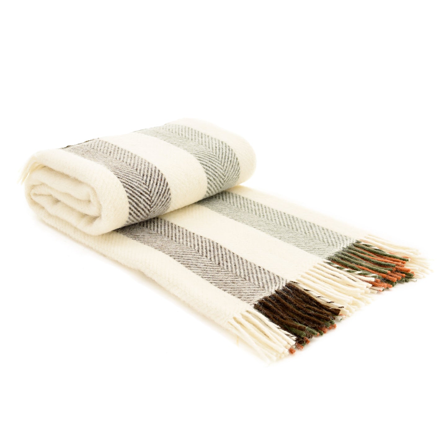 Woodland Stripe Welsh Blanket By Tweedmill