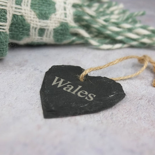 Small Slate Wales Heart Hanger