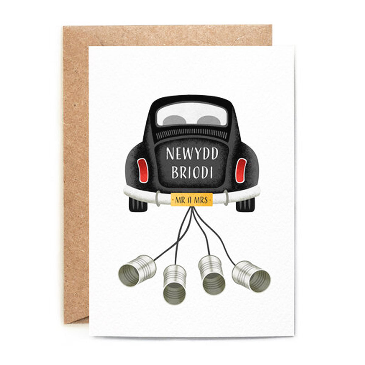 Newydd Briodi - Welsh Wedding Card