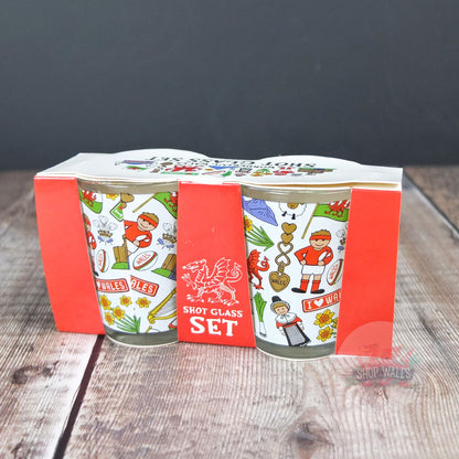 Wonderfully Welsh Shot Glasses Two Pack