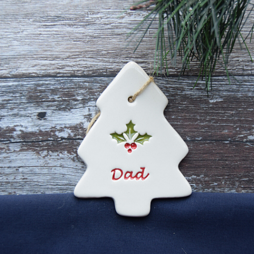 Handmade Dad Ceramic Tree Decoration