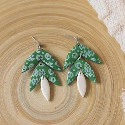 Handmade Green Carthen Boho Earrings