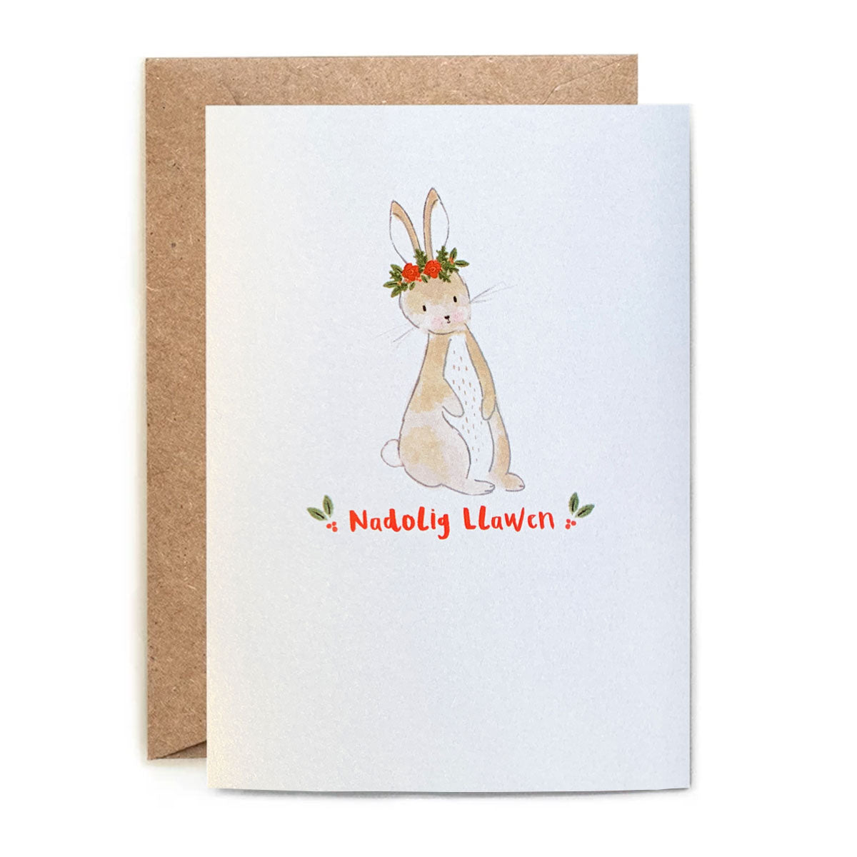 Nadolig Llawen Bunny Card