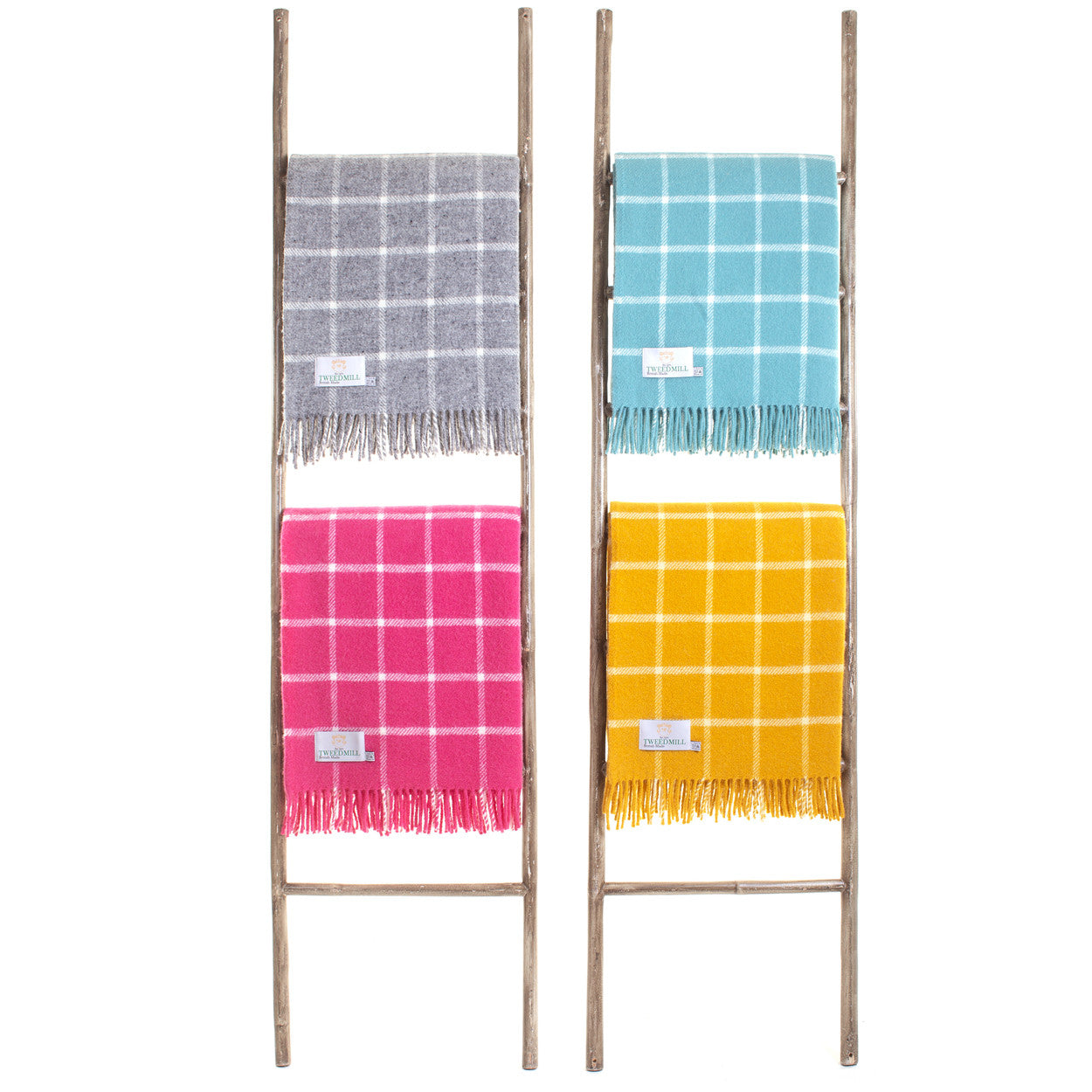 Spearmint chequered Welsh Blanket by Tweedmill