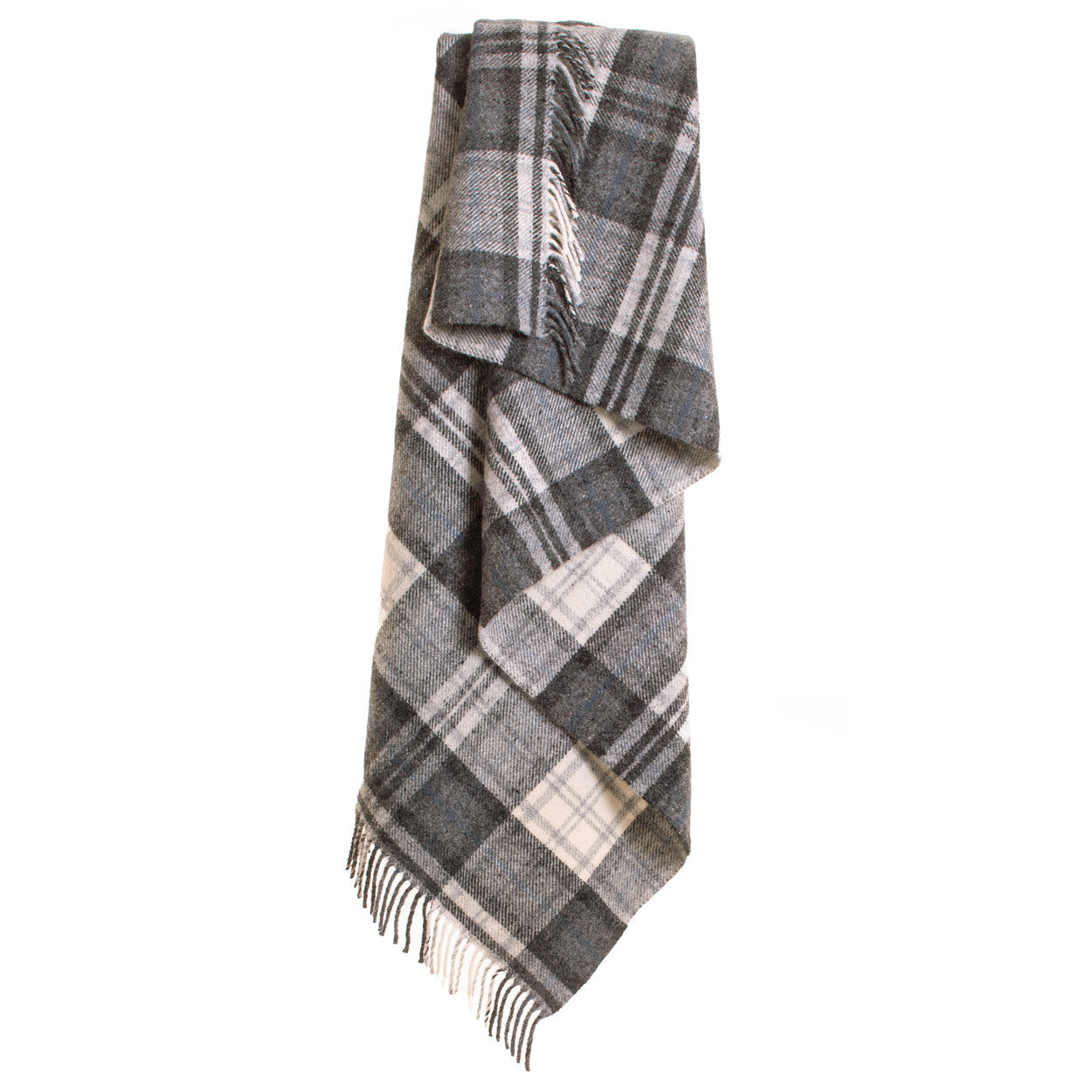 Grey Cottage Check Welsh Blanket by Tweedmill