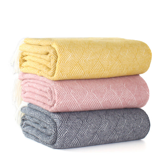 Yellow Delamere Welsh Blanket by Tweedmill