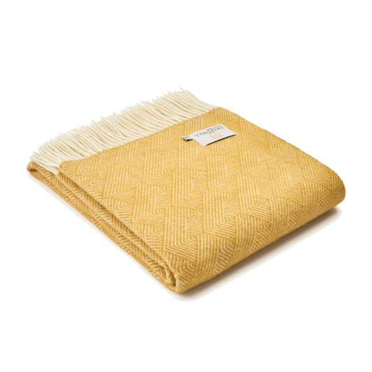 Yellow Delamere Welsh Blanket by Tweedmill
