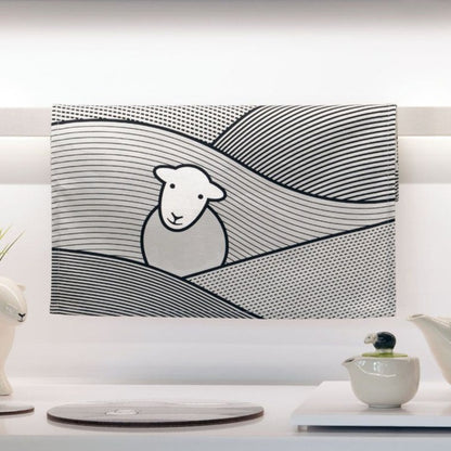 Herdy Lined Hills Tea Towel