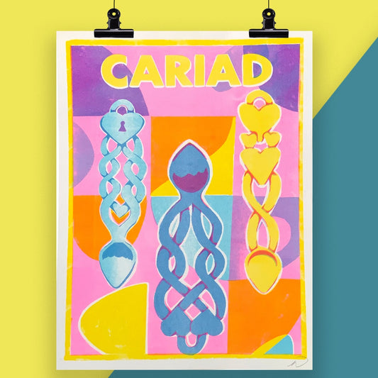 Cariad Love Spoons Print