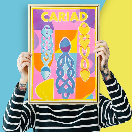 Cariad Love Spoons Print