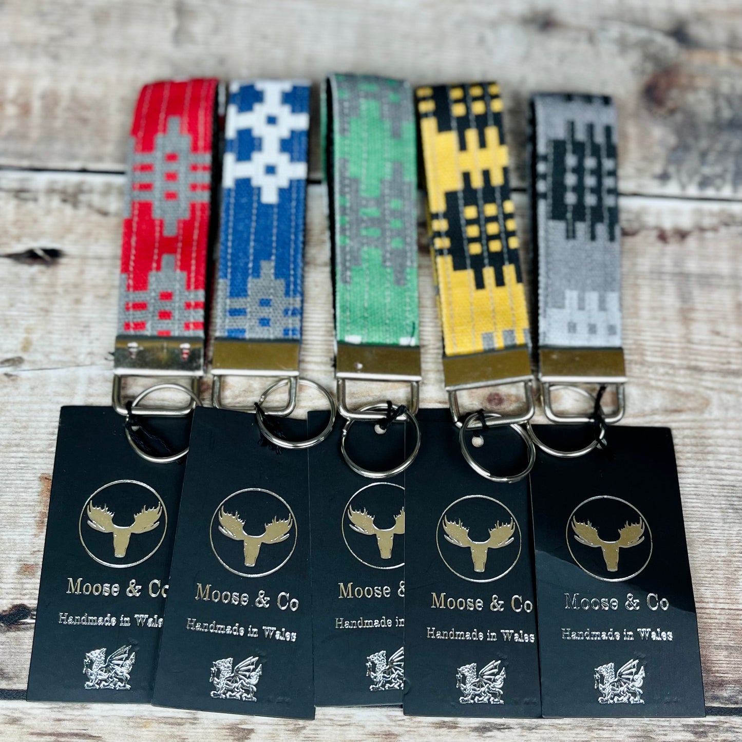 Handmade Grey Welsh Tapestry Keyring