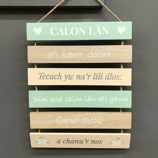 Slatted Calon Lan hanging Sign