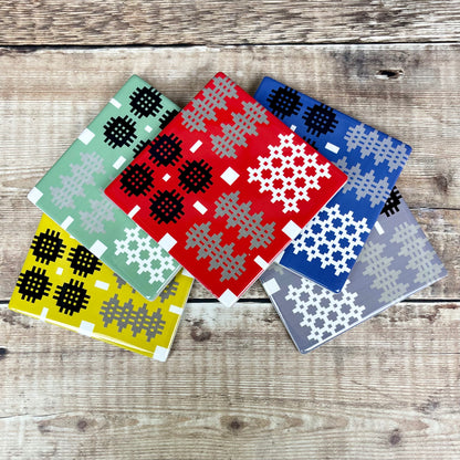 Ceramic Mustard Welsh Tapestry Print Coaster