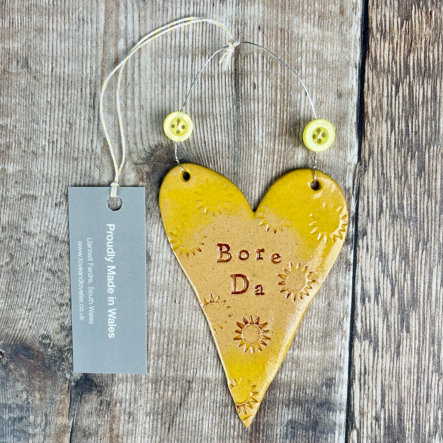 Bore Da Hanging Heart Decoration Yellow