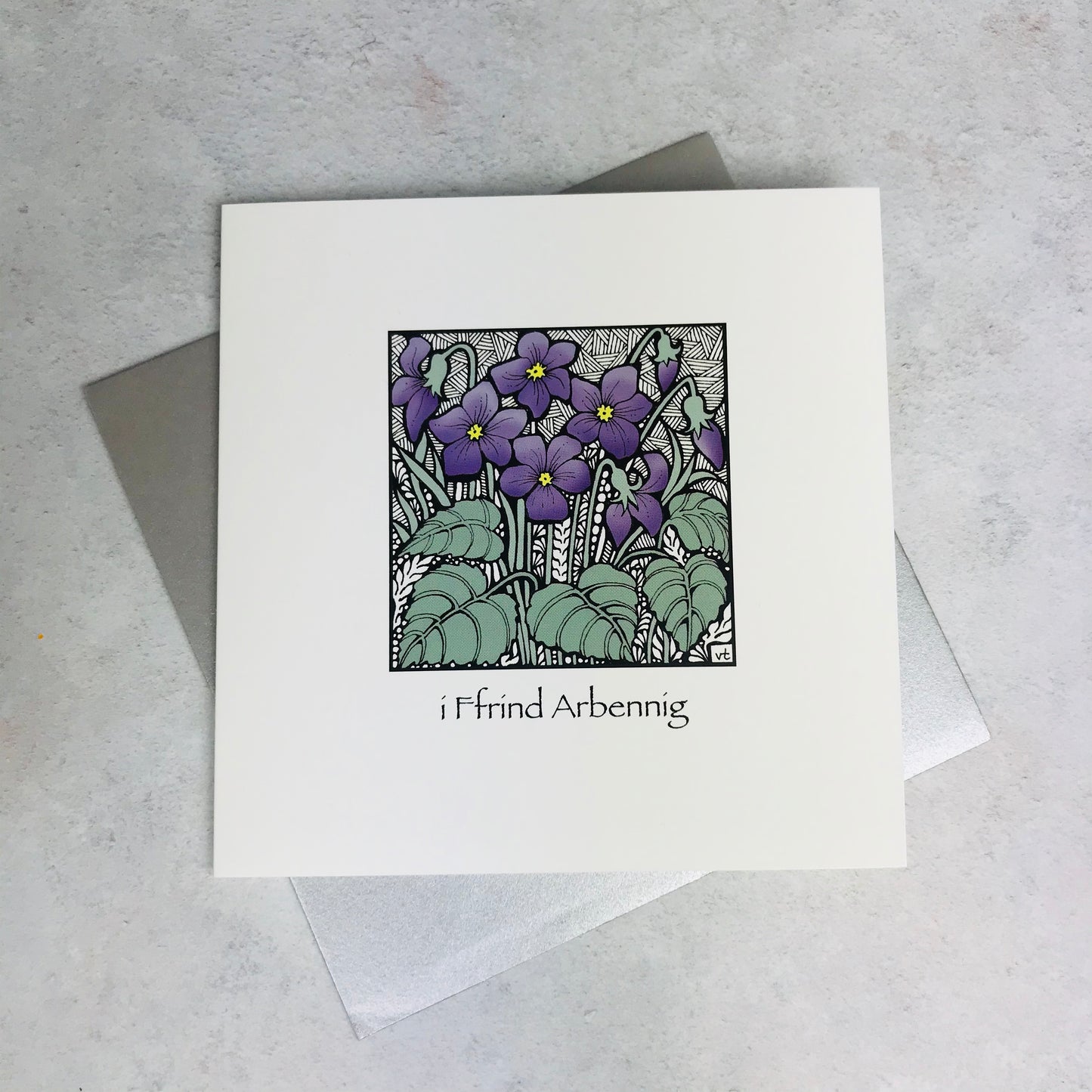 Violet Flower Ffrind card