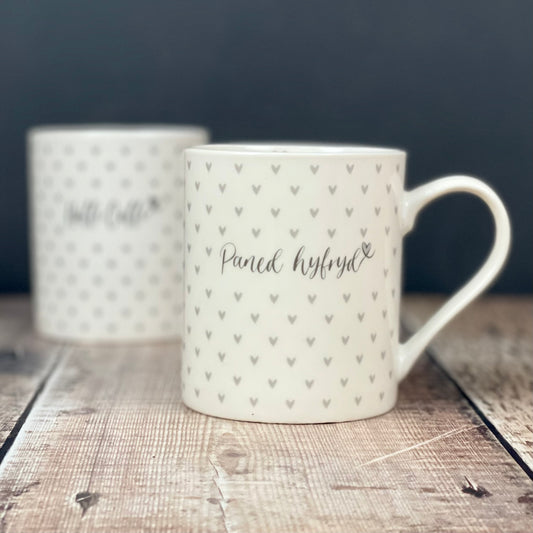 Paned Hyfryd Heart Mug