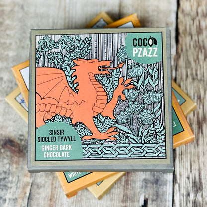 Vegan Ginger Dark Welsh Chocolate by Coco pzazz