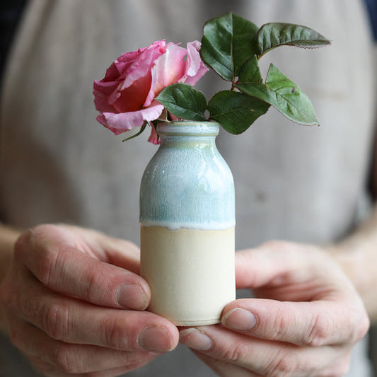 Glosters Handmade Pea Green Milk Bottle