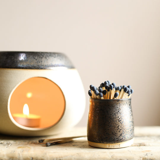 Handmade Rusty Gold Match Pot