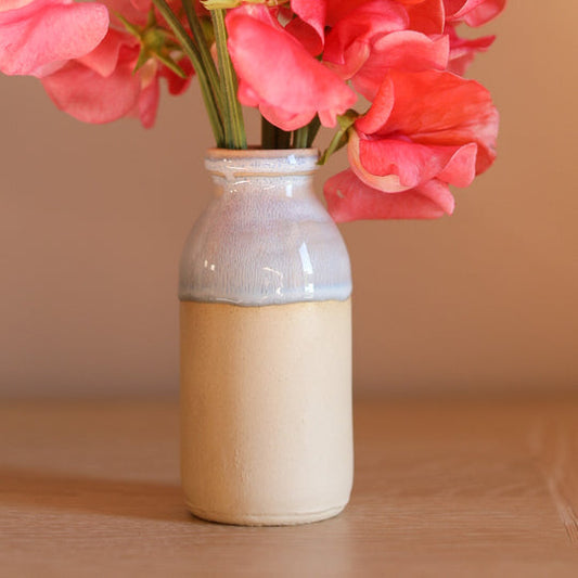 Glosters Handmade Seafoam Milk Bottle Vase