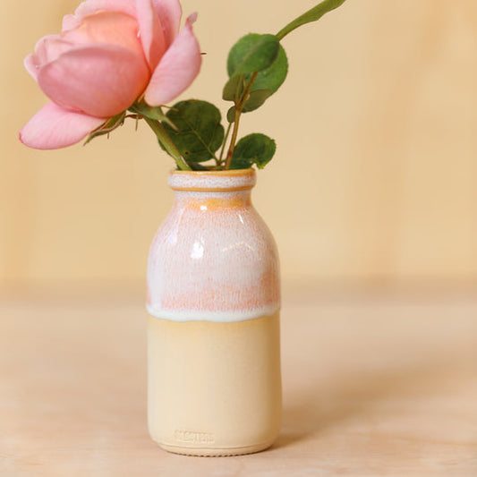 Glosters Handmade Mustard Milk Bottle Vase